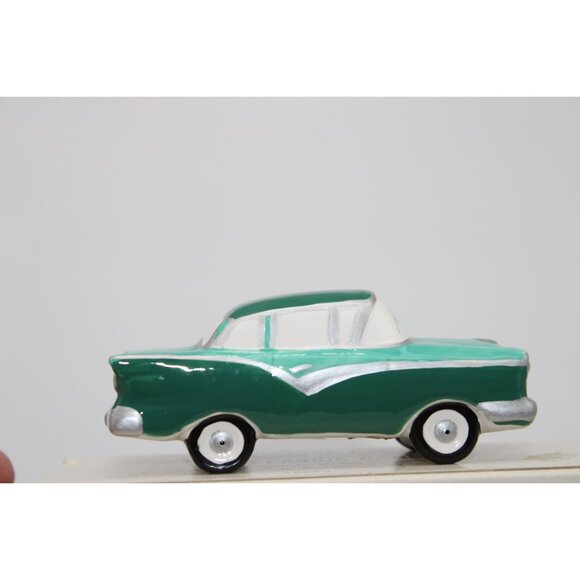 Dept 56 Snow Village - Classic Cars Two Tone Green Sedan - Picture 2 of 6